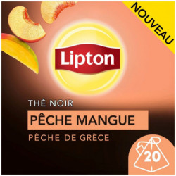 LOT DE 2 - LIPTON - Pêche Mangue Thé Noir - 20 sachets Pyramides
