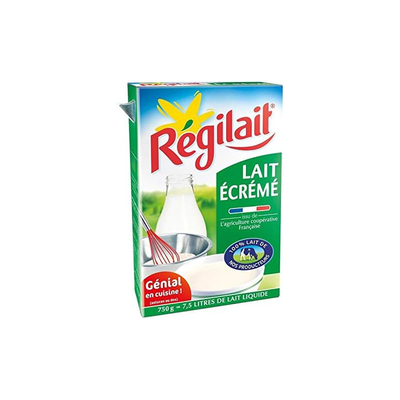 LOT DE 2 - REGILAIT - Lait en poudre Écrémé - boite de 750 g
