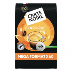LOT DE 3 - CARTE NOIRE - Classique Intensité 5 - 60 dosettes Cafés Compatible Senseo