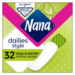LOT DE 5 - NANA - Protège-slips voile Si Discret normal - paquet de 32 protège-slips