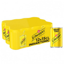 SCHWEPPES - Indian Tonic - pack de 12 canettes de 15 cl