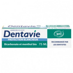 DENTAVIE - Dentifrice Soin Blancheur Bicarbonate Cristaux de Menthol Bio - tube de 75 ml