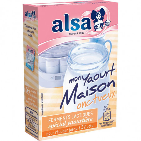 LOT DE 4 - ALSA - Préparation Mon Yaourt Maison Onctueux - boite de 4 sachets