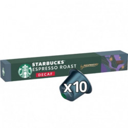 LOT DE 2 - STARBUCKS - Espresso Roast Décaféiné intensité 11 Café Capsules Compatible Nespresso - boite de 10 capsules