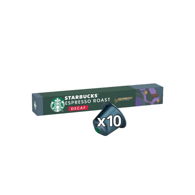 LOT DE 2 - STARBUCKS - Espresso Roast Décaféiné intensité 11 Café Capsules Compatible Nespresso - boite de 10 capsules