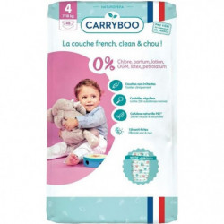 CARRYBOO - Couches écologiques Dermo-sensitives - taille 4 (7-18 kg) - paquet de 48 couches