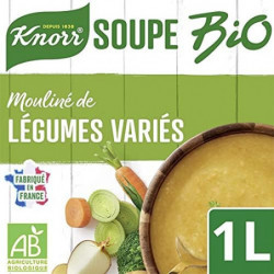 LOT DE 3 - KNORR - Soupe Bio Mouliné Légumes Variés Du Potager - brique de 1 L