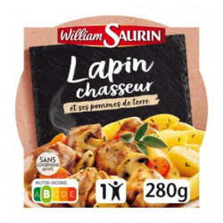 LOT DE 5 - WILLIAM SAURIN - Assiette Micro-Ondable Lapin Chasseur Et Ses Pommes De Terre - 280 g