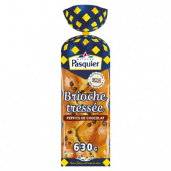 LOT DE 4 - PASQUIER - Brioche Tressée Aux Pépites De Chocolat - paquet de 630 g