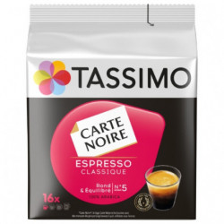LOT DE 2 - TASSIMO - Carte Noire Espresso Classique n°5 Café dosettes - 16 dosettes