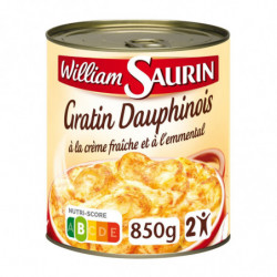 LOT DE 5 - WILLIAM SAURIN - Gratin Dauphinois Plat cuisiné - boite de 850 g