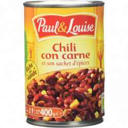 LOT DE 4 - PAUL LOUISE - Chili con carne - boite de 400 g