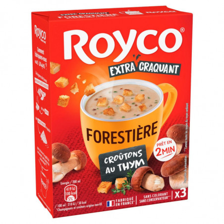 LOT DE 4 - ROYCO - Soupe Minute Soup Forestière Et Croûtons déshydratée - boite de 60 g
