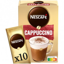 LOT DE 5 - NESCAFE - Café sticks Cappuccino - boite de 10 sticks de 14 g