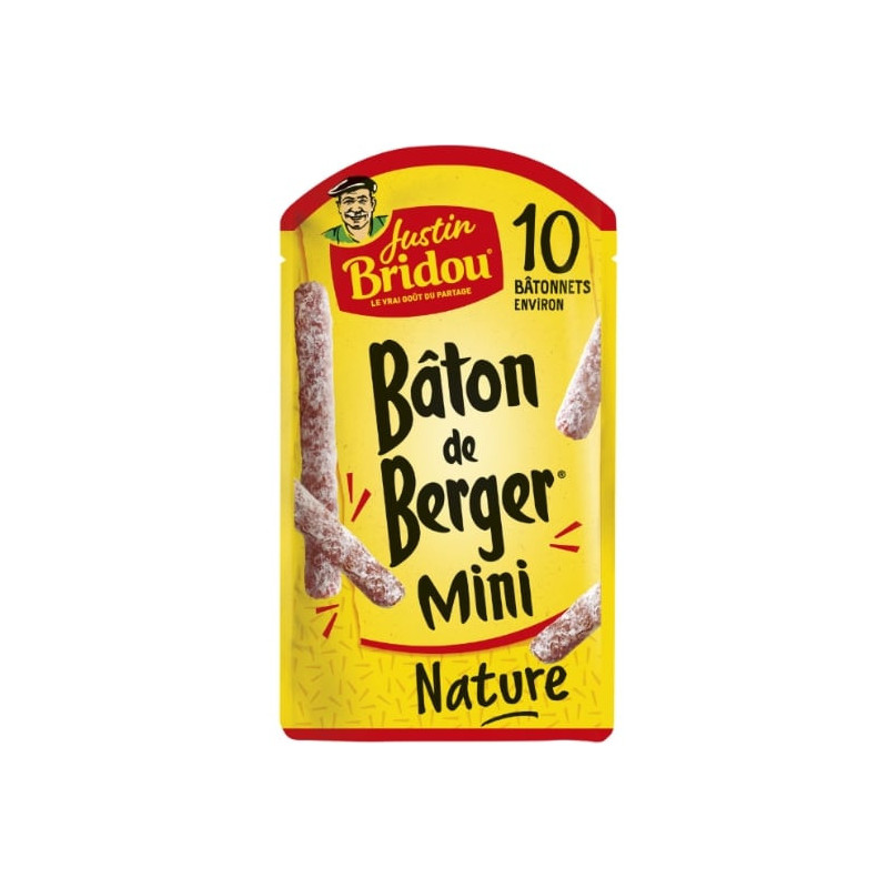 JUSTIN BRIDOU - Mini saucisson bâton de berger nature - sachet de 100 g