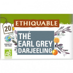 LOT DE 6 - ETHIQUABLE - Thé noir Earl Grey Darjeeling Bio - boite de 20 sachets