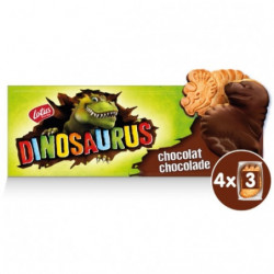 LOT DE 3 - LOTUS - Dinosaurus Biscuits nappés au Chocolat noir - boite de 225 g