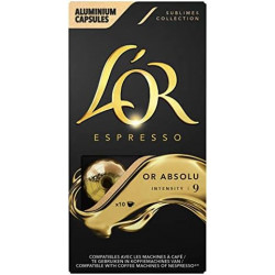 LOT DE 3 - L'OR - Café Espresso Or Absolu Intensité 9 - boite de 10 capsules