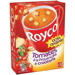 ROYCO - Soupe Minute Soup Tomates à la provençale Et Croûtons déshydratée - boite de 60 g