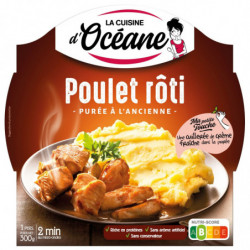 LOT DE 6 - LA CUISINE D OCEANE - Poulet Rôti Et Sa Purée À l'ancienne - assiette de 300 g