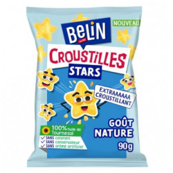 BELIN - Croustilles Stars Nature Biscuits apéritifs - sachet de 90 g