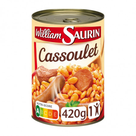 LOT DE 6 - WILLIAM SAURIN - Cassoulet mitonné - boite de 420 g