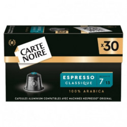 LOT DE 4 - CARTE NOIRE - Espresso Classique N°7 Café Compatibles Nespresso - boite de 30 capsules