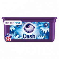 LOT DE 2 - DASH - Lessive Capsules Tout en 1 Envolée D'Air - boîte de 32 capsules