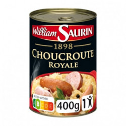 LOT DE 6 - WILLIAM SAURIN - Choucroute Royale Riesling - Plat cuisiné - boite de 400 g