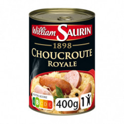 LOT DE 6 - WILLIAM SAURIN - Choucroute Royale Riesling - Plat cuisiné - boite de 400 g