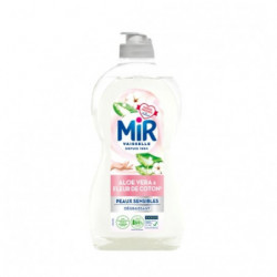 LOT DE 5 - MIR - Liquide Vaisselle Dégraissant Peaux Sensibles Aloe Vera Fleurs de Coton - flacon de 450 ml