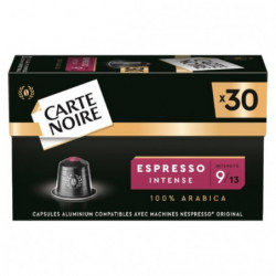 CARTE NOIRE - Café Espresso Intense N°9 Compatibles Nespresso - Paquet de 30 capsules