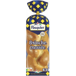 LOT DE 4 - PASQUIER - Brioche Tressée Nature - paquet de 630 g