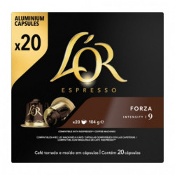 L'OR Espresso - Café Forza Intensité 9 - Capsules de café compatibles Nespresso - Paquet de 20 capsules