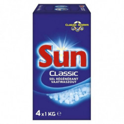 SUN - Classic Sel régénérant lave-vaisselle - pack de 4 x 1 kg