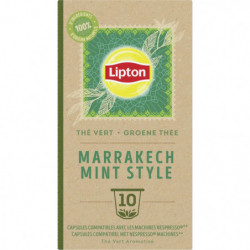 LIPTON - Marrakech Mint Capsules de thé vert à la menthe - 10 capsules Compatibles Nespresso