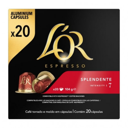 LOT DE 2 - L'OR - Splendente Intensité 7 - boite de 20 capsules de café compatibles Nespresso