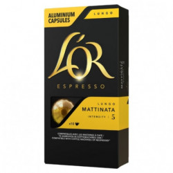 LOT DE 3 - L'OR - Lungo Mattinata Intensité 5 - boite de 10 capsules de café compatibles Nespresso