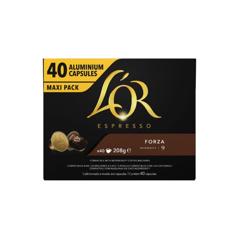 L'OR Espresso - Café Forza Intensité 9 - Capsules de café compatibles Nespresso - Paquet de 40 capsules