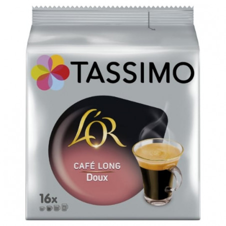 LOT DE 6 - TASSIMO - L'OR Long Doux Café Dosettes - boite de 16 Capsules