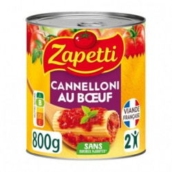 LOT DE 4 - ZAPETTI - Cannelloni Pur Boeuf - boîte de 800 g