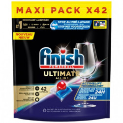 FINISH - Powerball Quantum Ultimate - Tablettes lave vaisselle - 42 tablettes