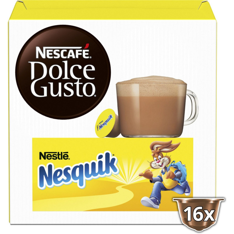 LOT DE 4 - DOLCE GUSTO - Nesquik Capsules pour chocolat chaud - 16 capsules