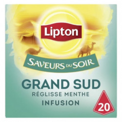 LOT DE 12 - LIPTON - Saveurs Du Soir Infusion Grand Sud Réglisse Menthe - 20 Sachets Pyramide