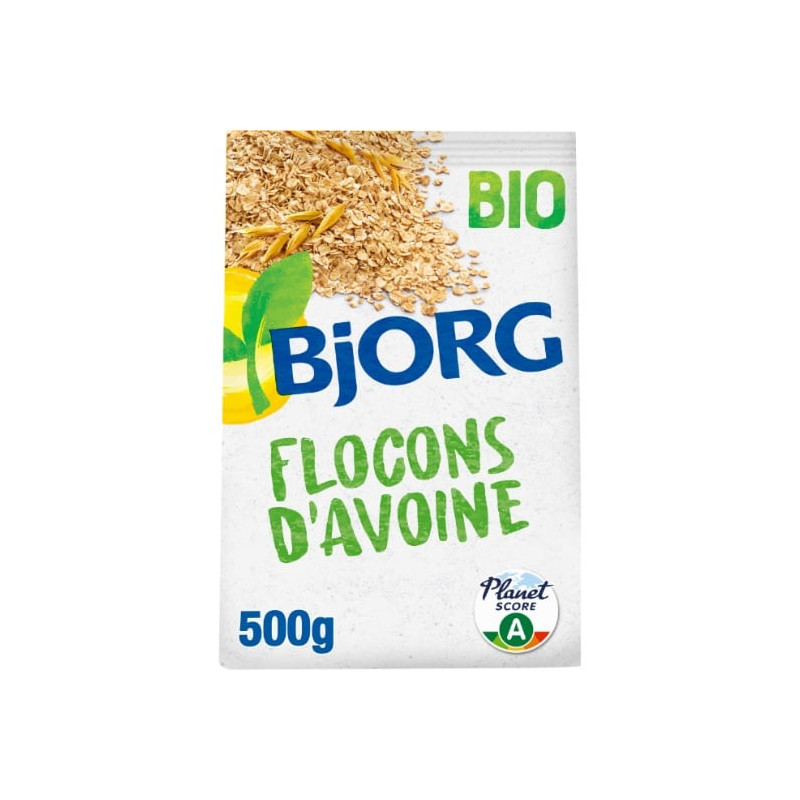 LOT DE 5 - BJORG - Flocons d'avoine complètes bio - paquet de 500 g