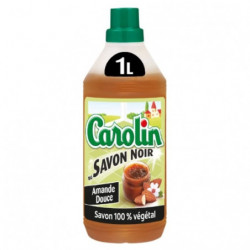LOT DE 4 - CAROLIN - Savon Noir Amande Douce Nettoyant Ménager - flacon de 1 l