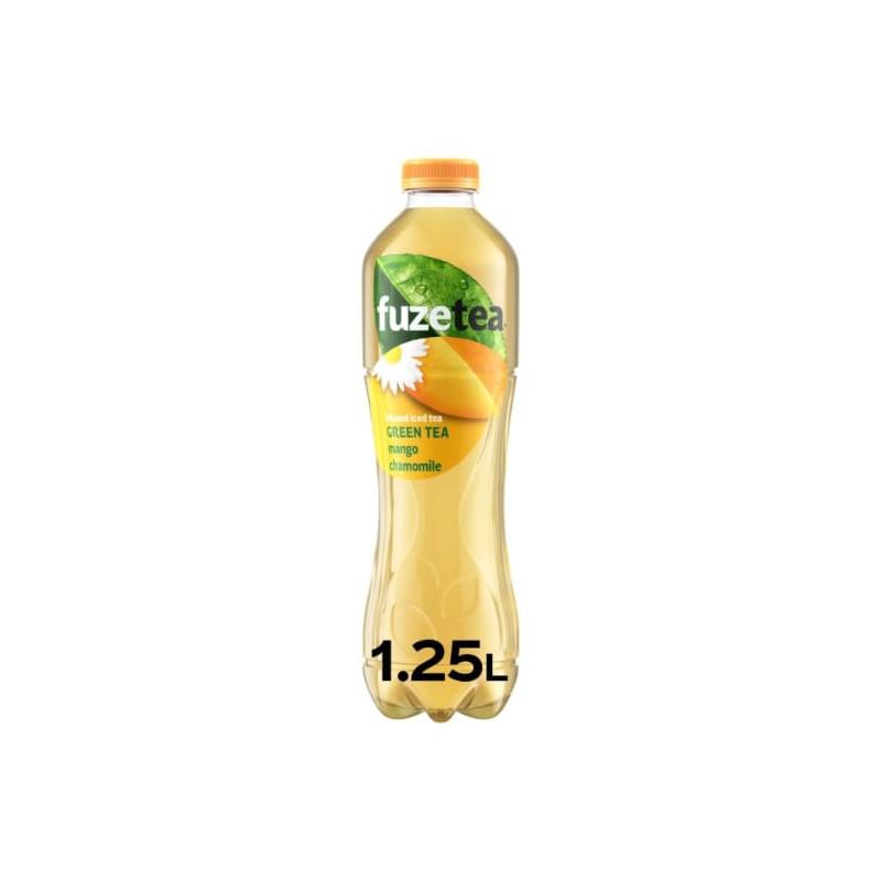 LOT DE 5 - FUZE TEA - Boisson au thé glacé mangue et camomille - bouteille de 1,25 l
