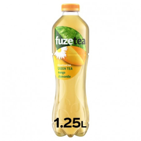LOT DE 5 - FUZE TEA - Boisson au thé glacé mangue et camomille - bouteille de 1,25 l