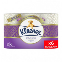 LOT DE 3 - KLEENEX - Coussiné Papier toilette trois plis - paquet de 6 rouleaux