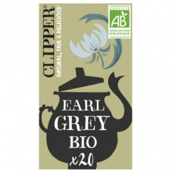 LOT DE 5 - CLIPPER - Thé Noir Earl Grey bio - boite de 20 sachets - 30 g